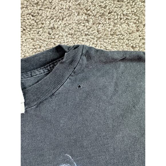 VINTAGE Wolf Shirt Mens XL Black Double Sided Howl At The Moon TNT 90s - Picture 5 of 12